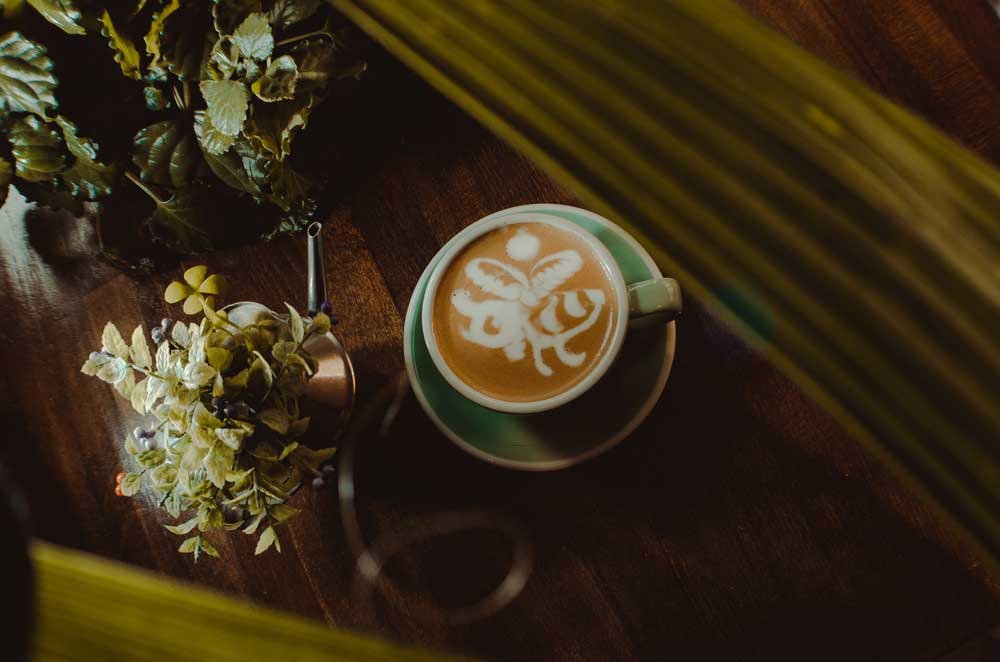 Cafe de especialidad latte art